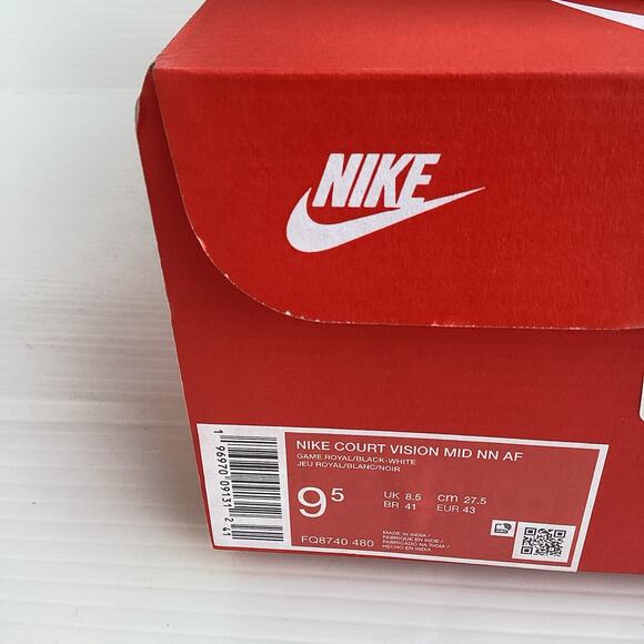 Nike Court Vision Mid Sneaker Shoes Mens 9.5 Blue Black White Athletic New - Picture 7 of 9